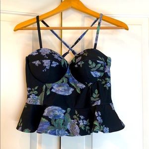 Peplum swim top